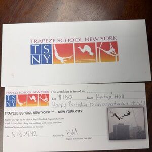 Trapeze School New York Gift Certificate $150